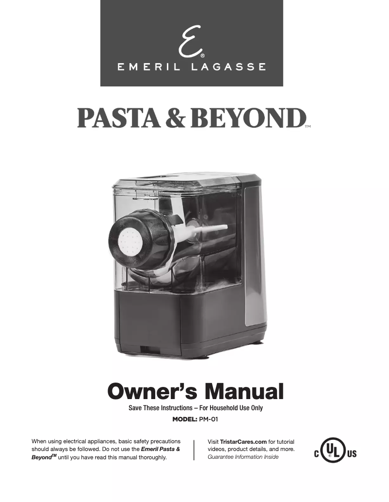 Page 1 de la notice Manuel utilisateur Emeril Lagasse Pasta & Beyond PM-01