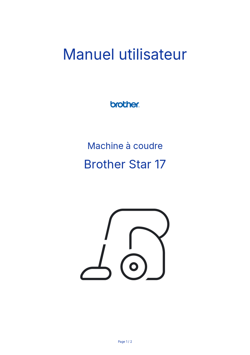 Page n°1 - Manuel utilisateur Brother Star 17