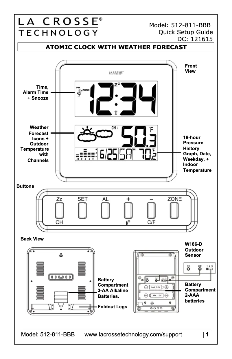 Page n°1 - Manuel utilisateur La Crosse Technology 512B-811