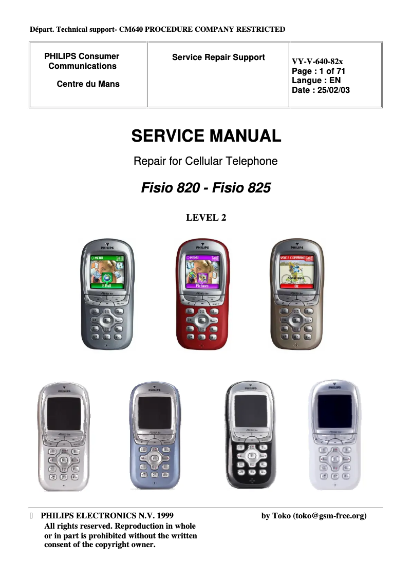 Image de la première page du manuel de l'appareil Fisio 820