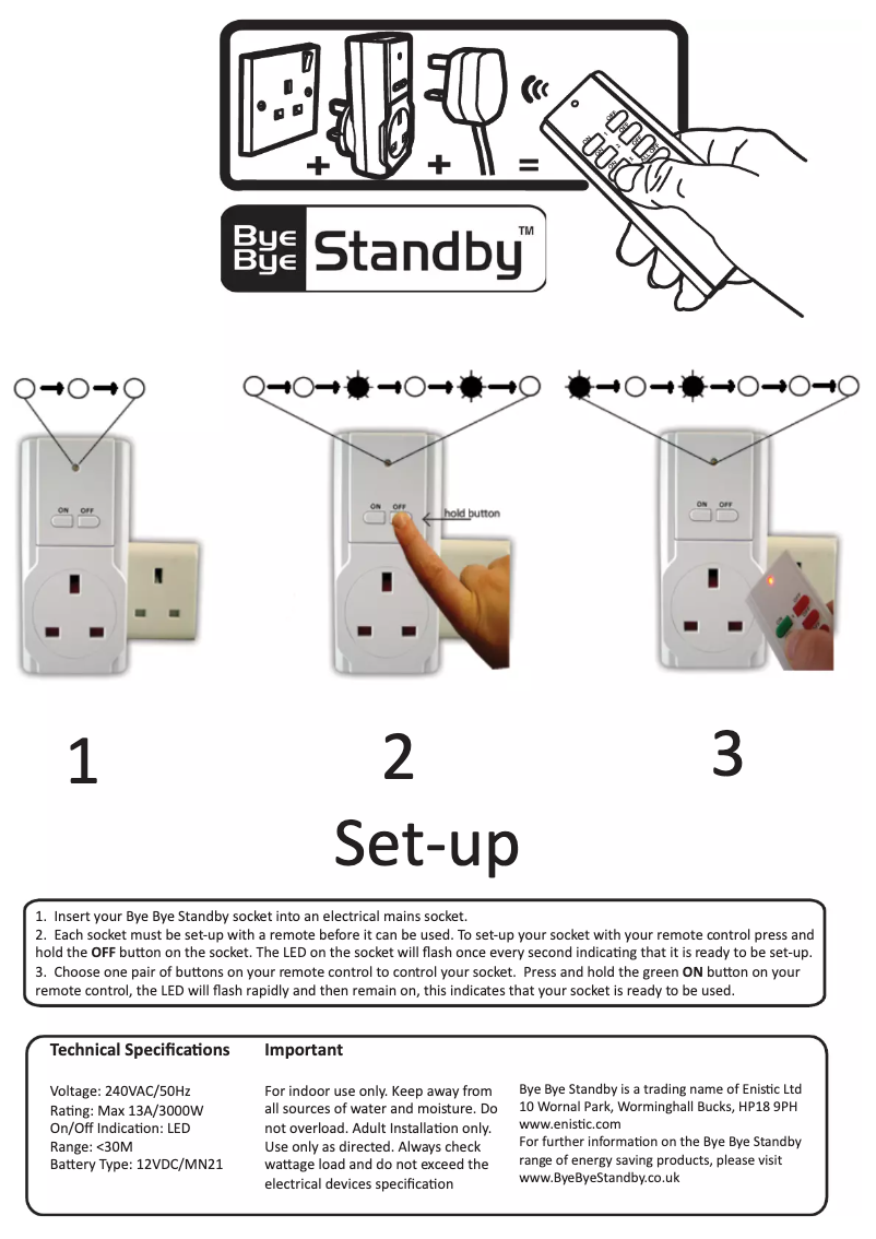 Page 1 de la notice Manuel utilisateur Bye Bye Standby BBSLP-EP