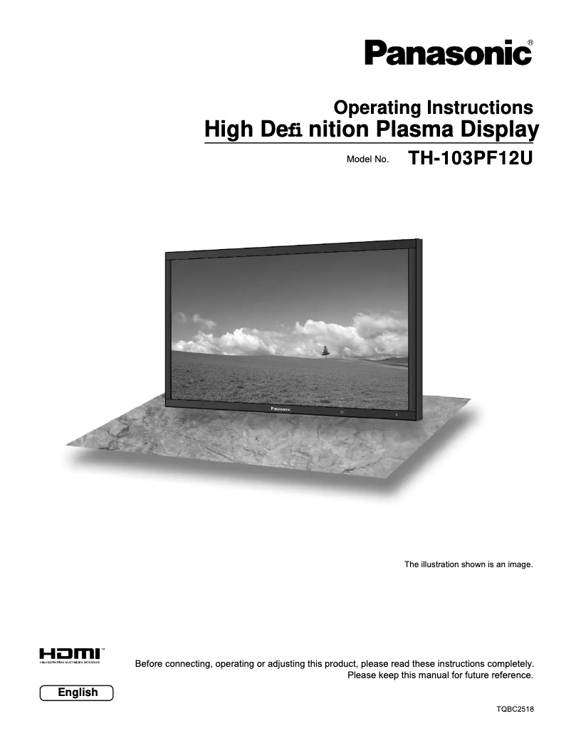 Page 1 de la notice Manuel utilisateur Panasonic TH-103PF12U