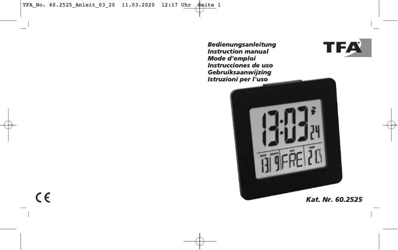 Page 1 de la notice Manuel utilisateur TFA 60.2525