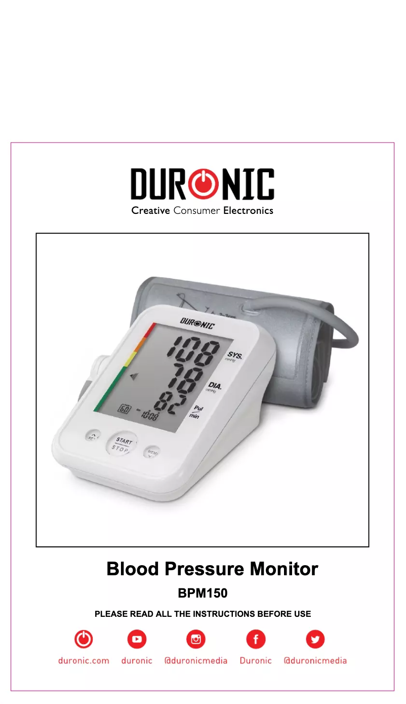 Image de la première page du manuel de l'appareil BPM150