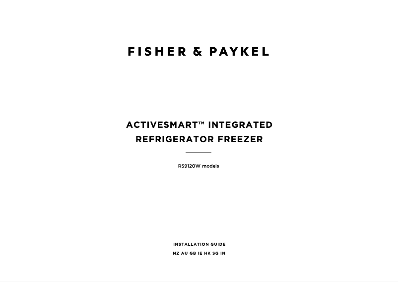 Page n°1 - Guide d'installation Fisher & Paykel RS9120WRU1