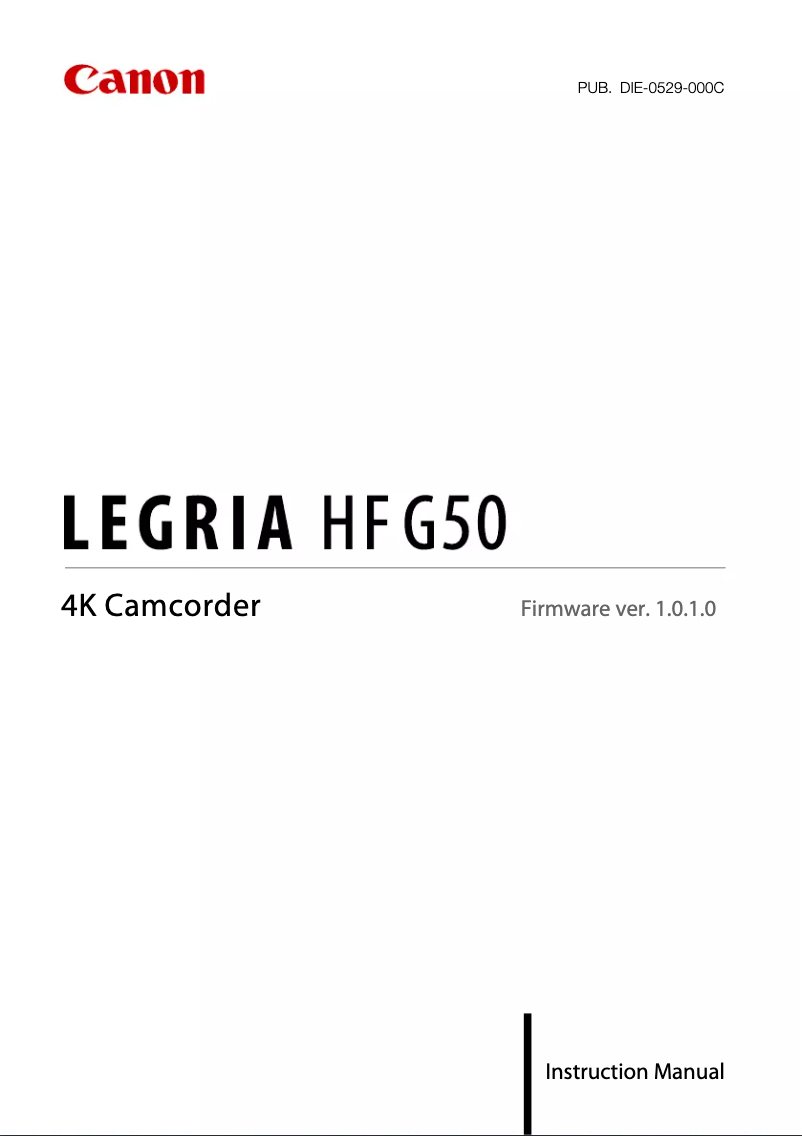 Page n°1 - Manuel utilisateur Canon Legria HF G50