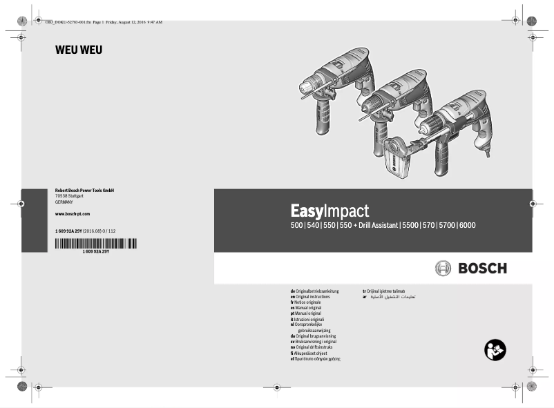 Page 1 de la notice Manuel utilisateur Bosch EasyImpact 600