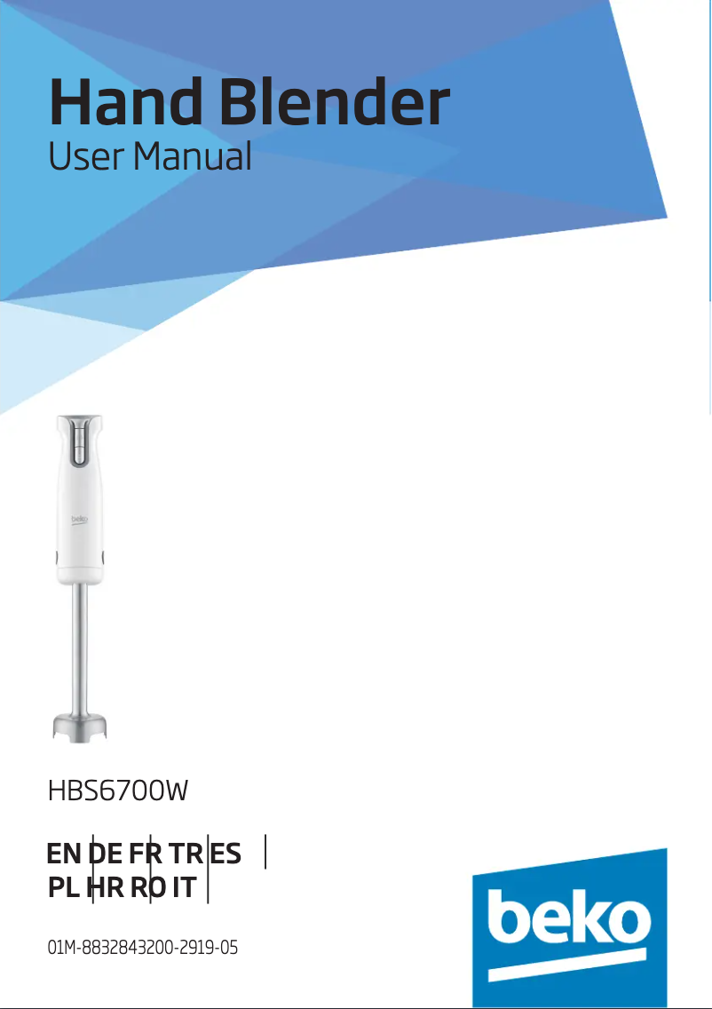 Page 1 de la notice Manuel utilisateur Beko HBS6700W