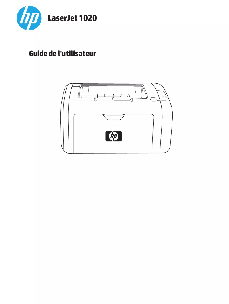 Image de la première page du manuel de l'appareil LaserJet 1020