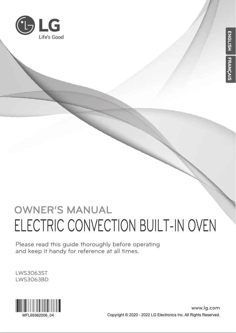 Page n°1 - Manuel utilisateur LG LWS3063ST