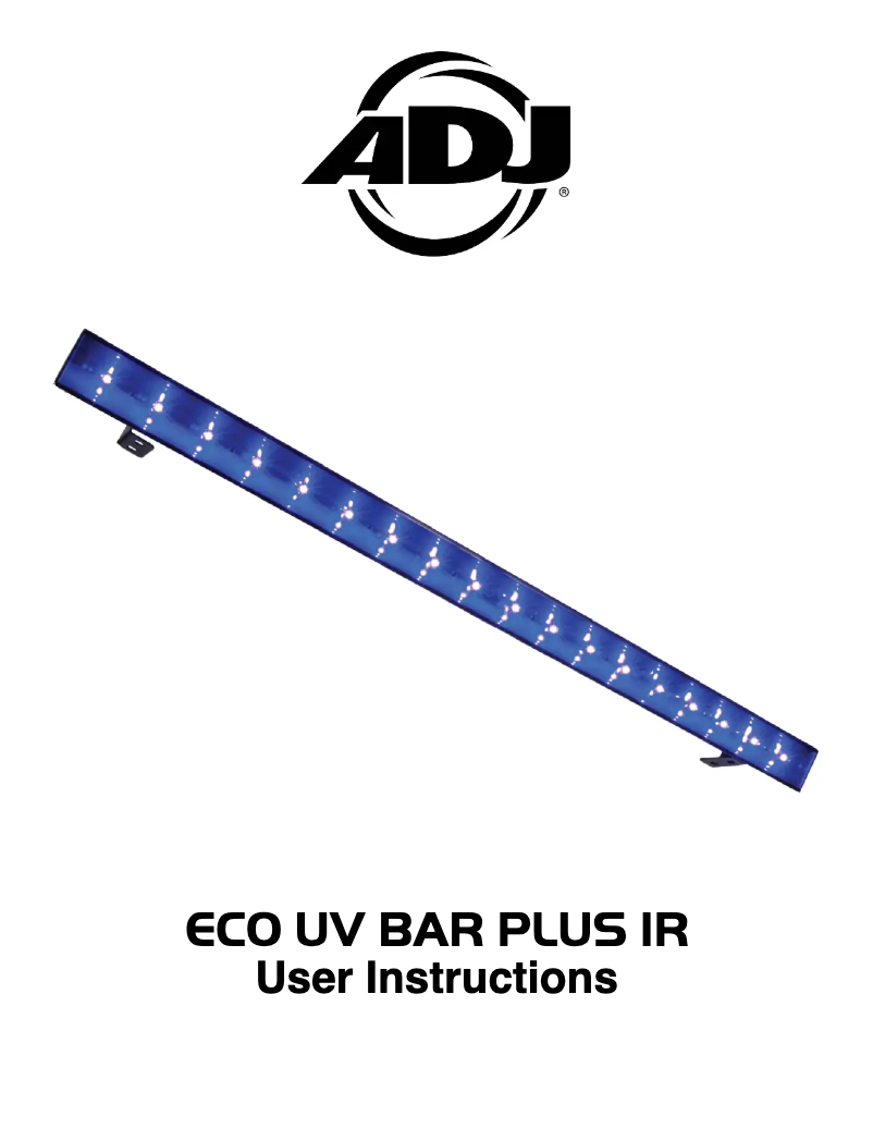 Page 1 de la notice Manuel utilisateur Adj ECO UV Bar Plus IR