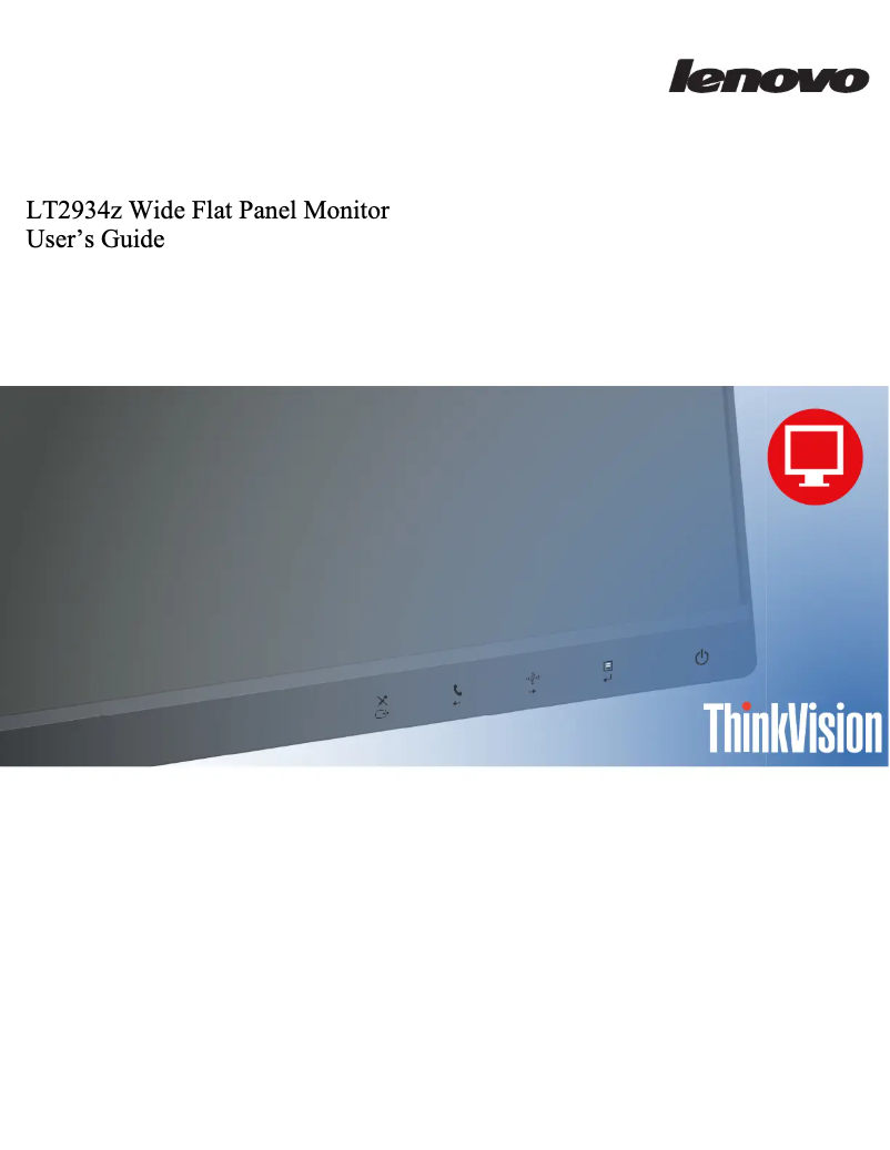 Page n°1 - Manuel utilisateur Lenovo ThinkVision LT2934z