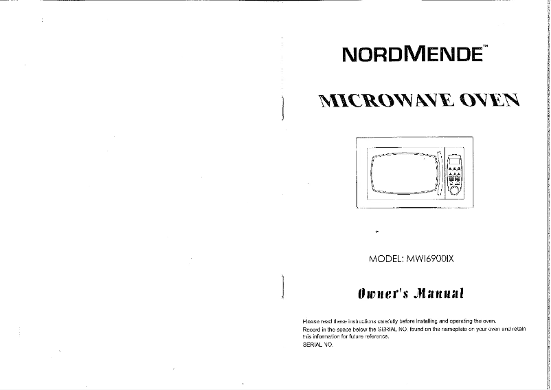 Page n°1 - Manuel utilisateur Nordmende MWI6900IX