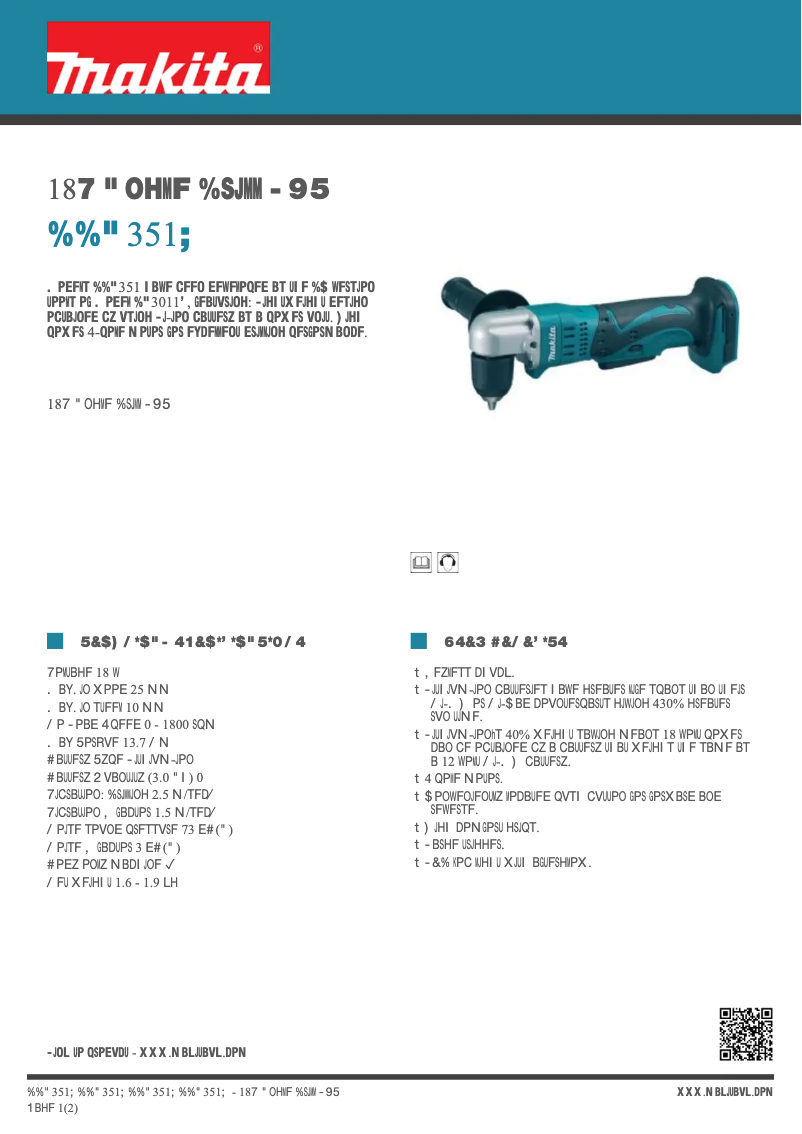 Page n°1 - Fiche technique Makita DDA351