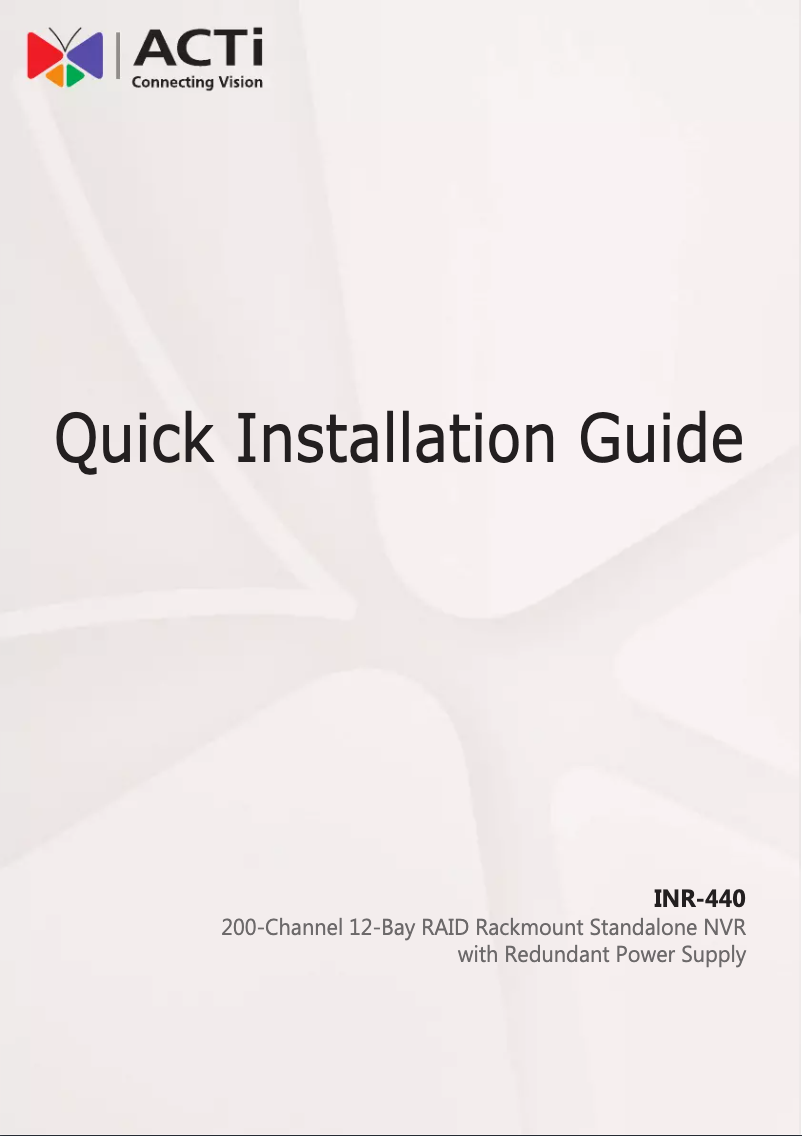 Image de la première page du manuel de l'appareil INR-440