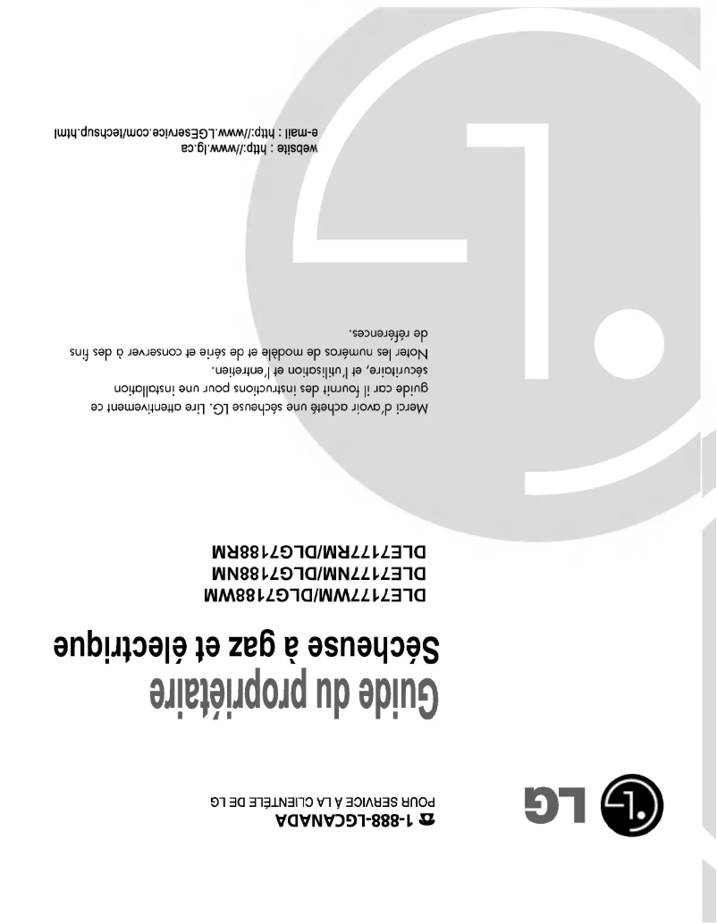 Page n°1 - Manuel utilisateur LG DLE7177WM