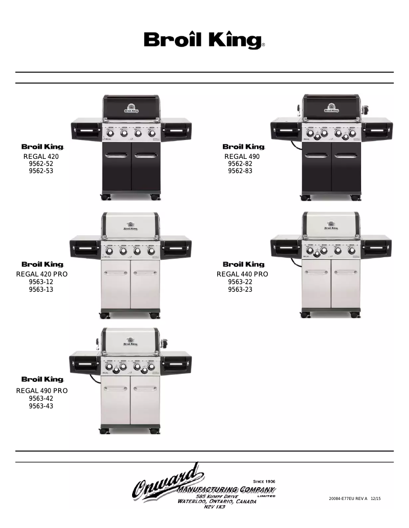 Page 1 de la notice Manuel utilisateur Broil King Regel S 490 Pro