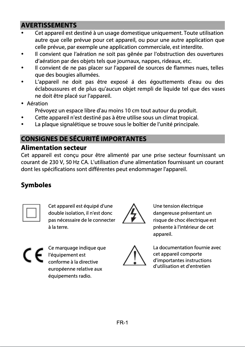 Image de la première page du manuel de l'appareil RA-F120B