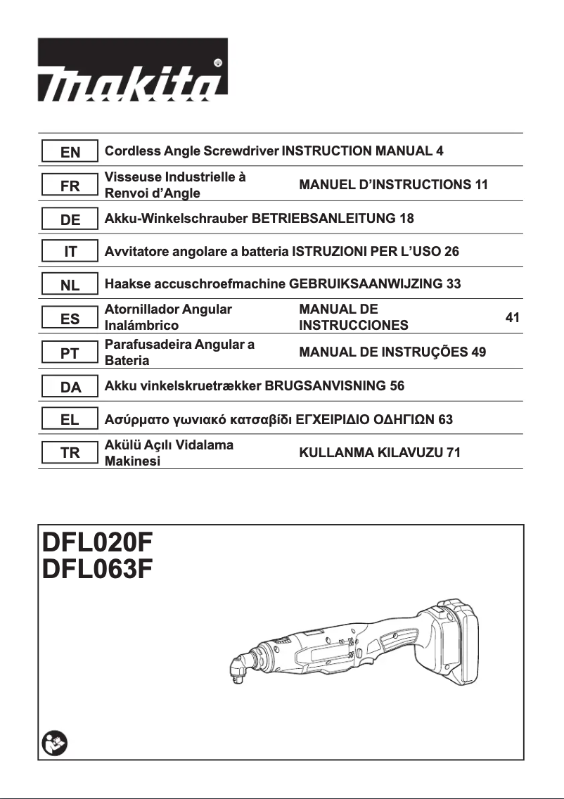 Page n°1 - Manuel utilisateur Makita DFL063FZ
