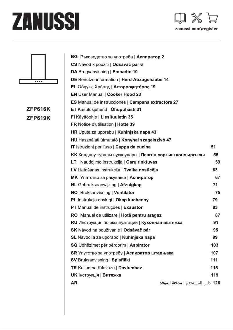 Page n°1 - Manuel utilisateur Zanussi ZFP616K