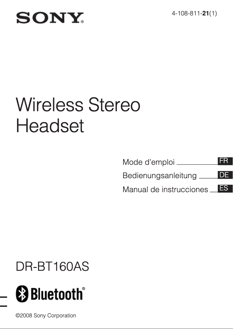 Image de la première page du manuel de l'appareil DR-BT160AS