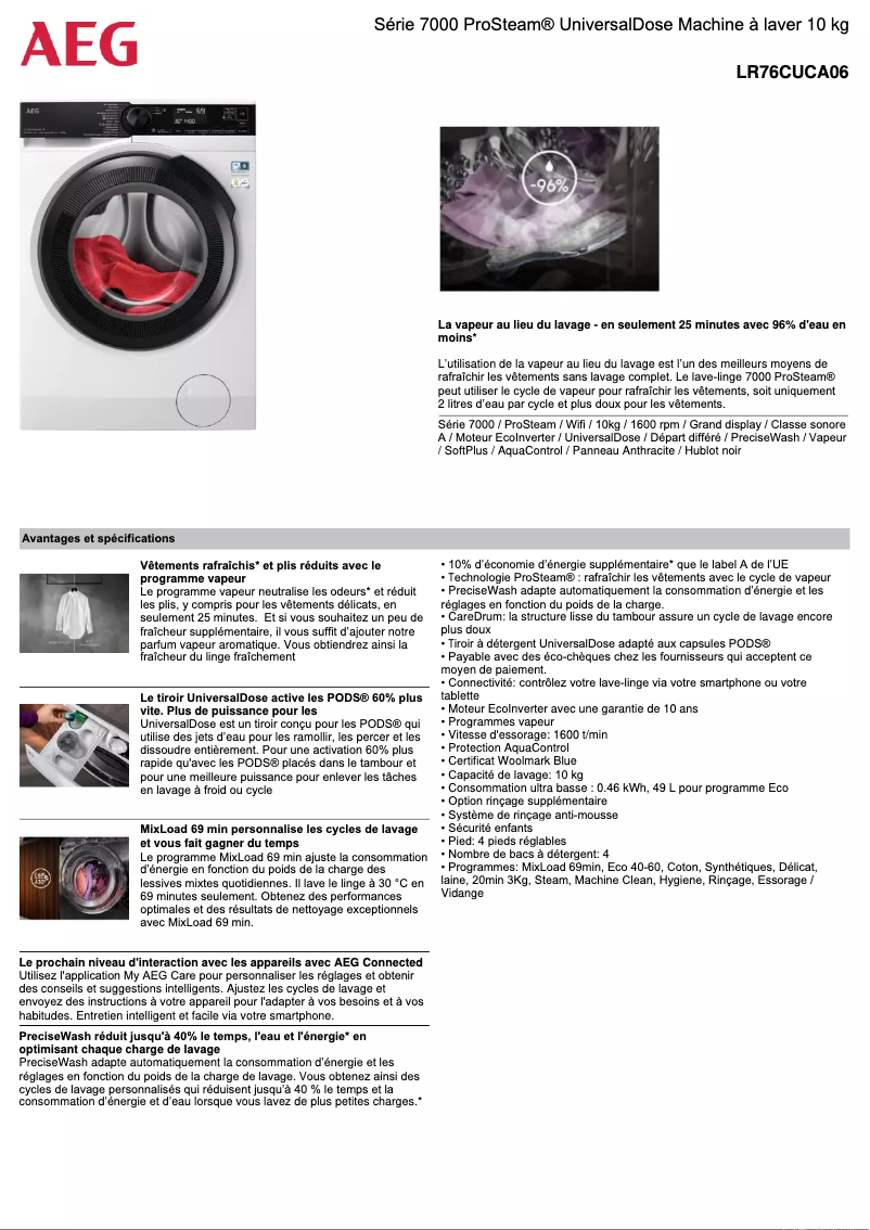 Image de la première page du manuel de l'appareil LR76CUCA06