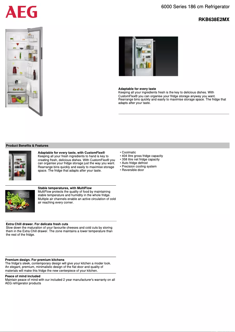 Página 1 del manual Ficha técnica AEG RKB638E2MX