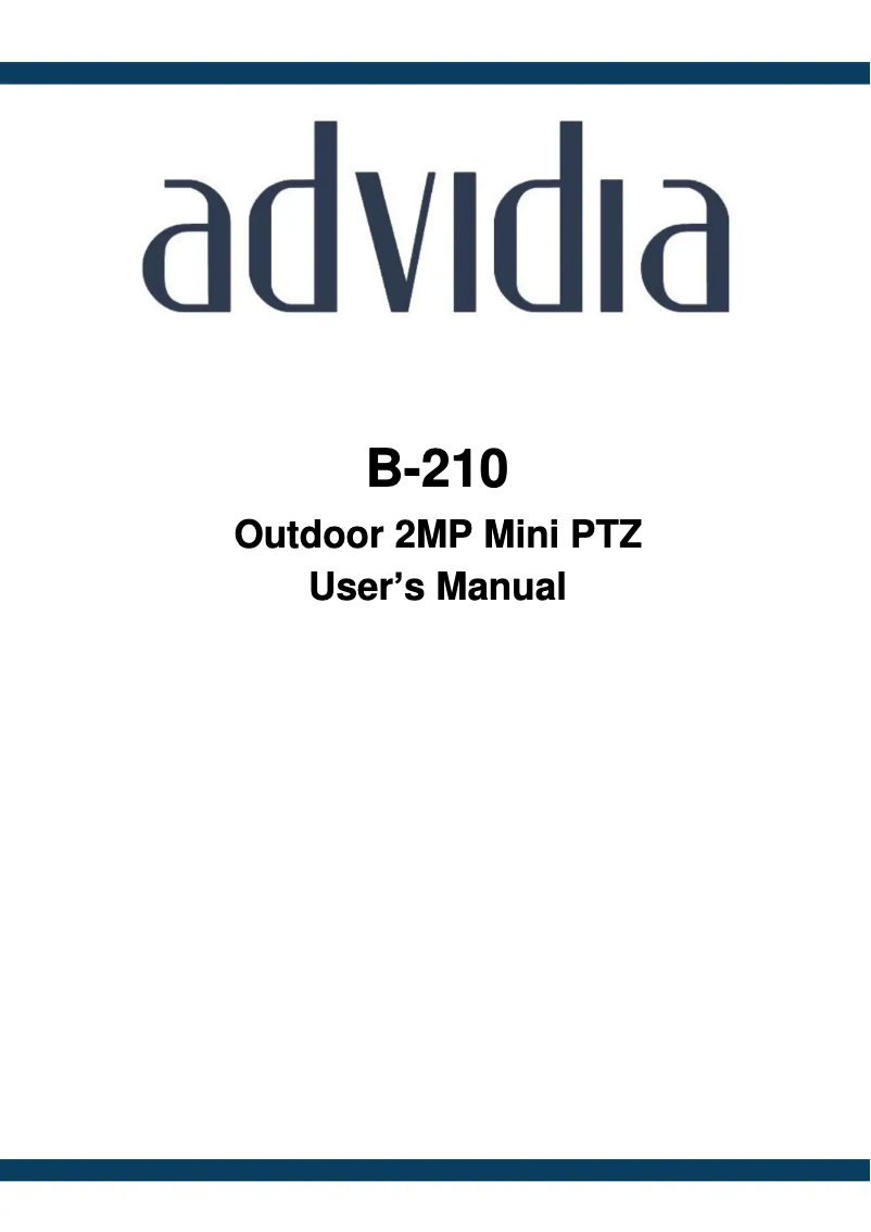 Page n°1 - Manuel utilisateur Advidia B-210