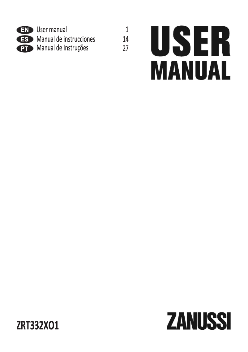 Page n°1 - Manuel utilisateur Zanussi ZRT332XO1
