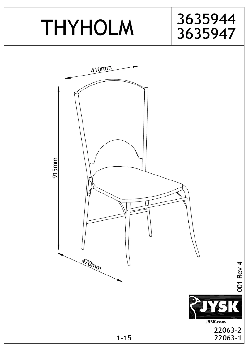 Page n°1 - Manuel utilisateur JYSK Thyholm