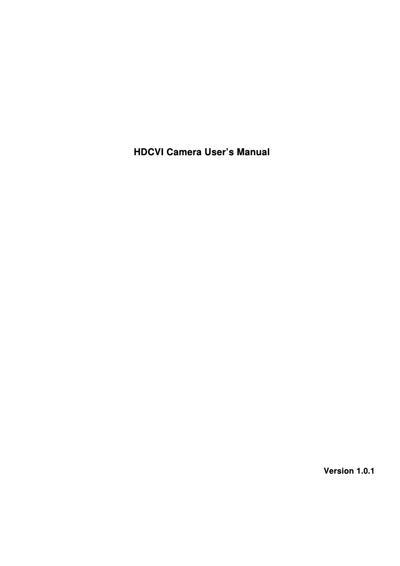 Image de la première page du manuel de l'appareil Lite HAC-HFW1100DP-0600B