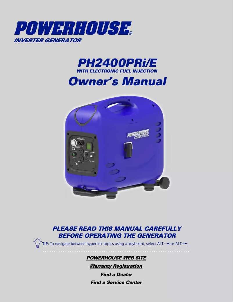 Image de la première page du manuel de l'appareil PH2400PRiE