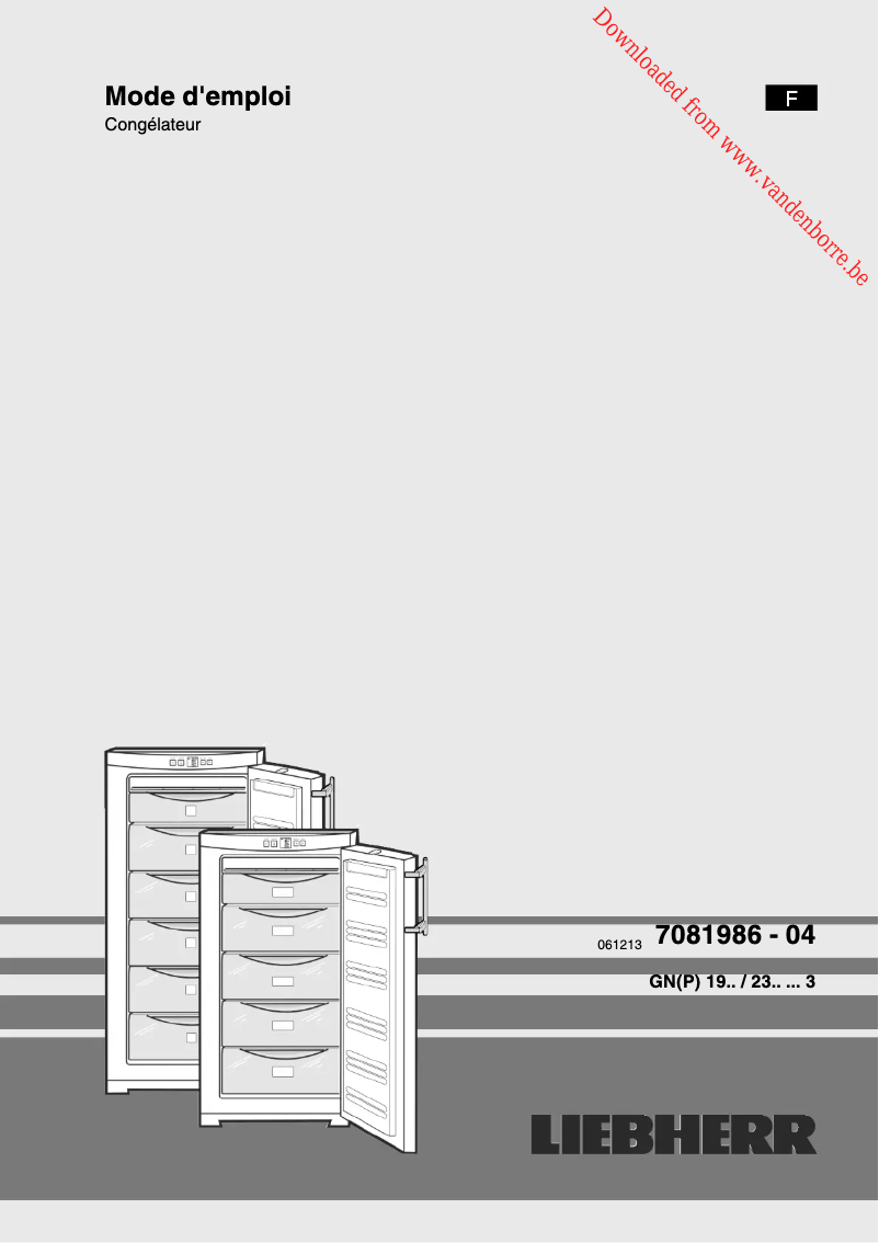 Image de la première page du manuel de l'appareil GNP 2303