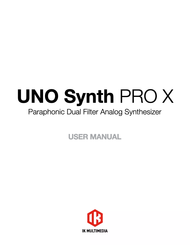 Image de la première page du manuel de l'appareil UNO Synth PRO X