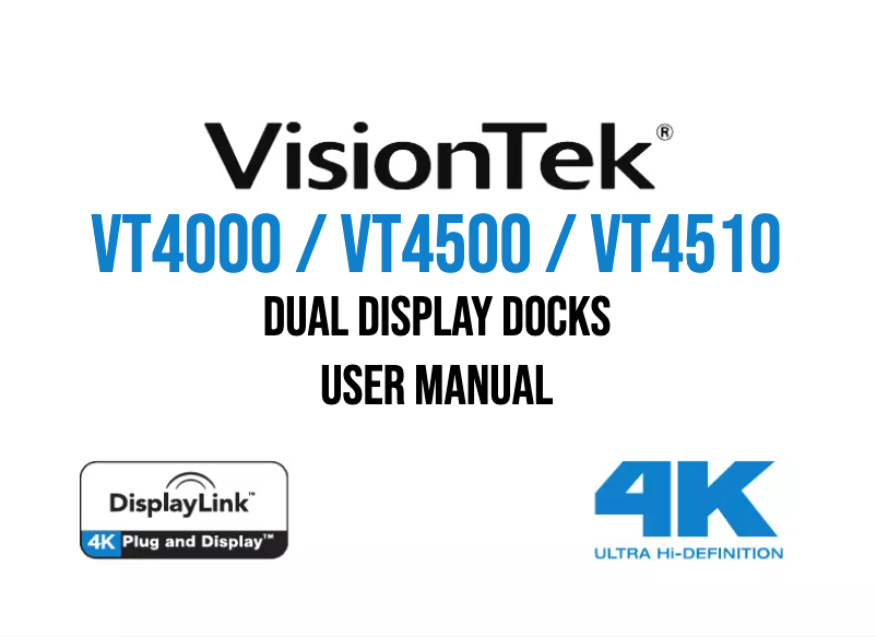 Page 1 de la notice Manuel utilisateur VisionTek VT4000