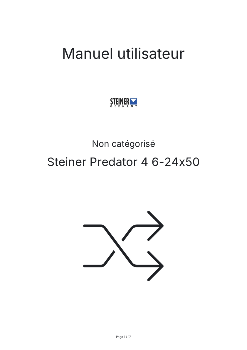 Page n°1 - Manuel utilisateur Steiner Predator 4 6-24x50