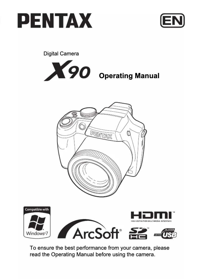 Page 1 de la notice Manuel utilisateur Pentax X90