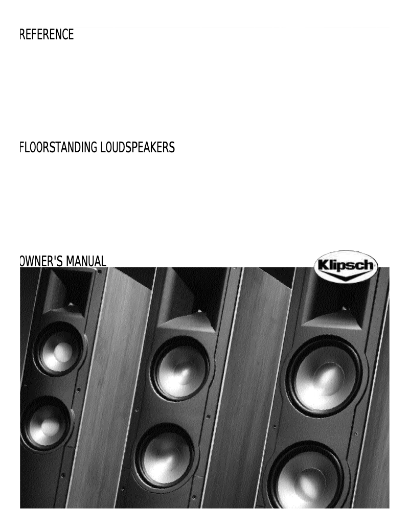 Page 1 de la notice Manuel utilisateur Klipsch RF-83