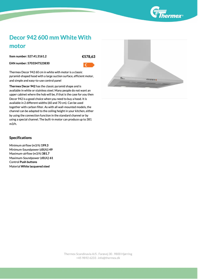 Image de la première page du manuel de l'appareil Decor 942