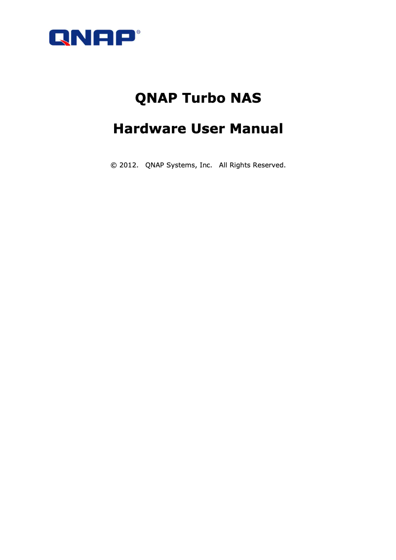 Page 1 de la notice Manuel utilisateur QNAP TS-559 Pro+
