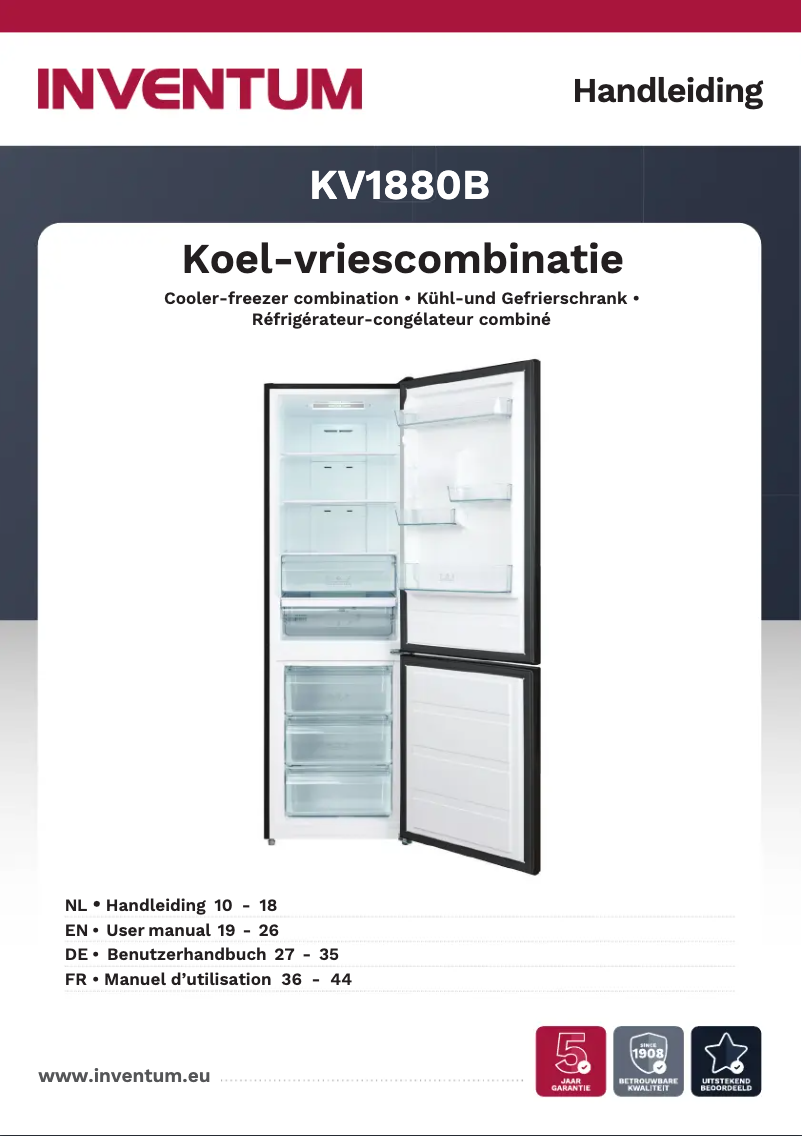 Image de la première page du manuel de l'appareil KV1880B