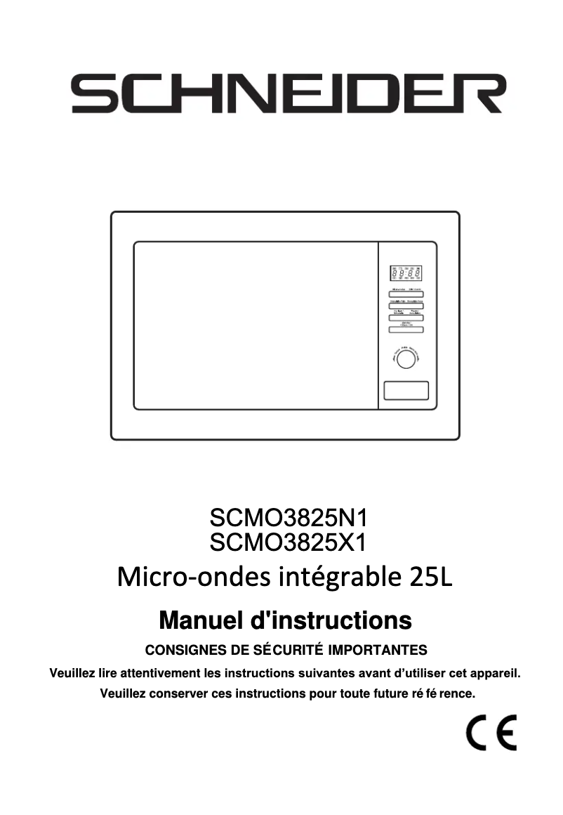Page 1 de la notice Manuel utilisateur Schneider SCMO3825X1