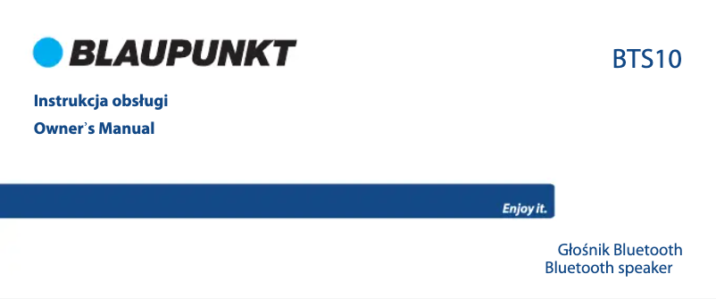 Page n°1 - Manuel utilisateur Blaupunkt BTS10