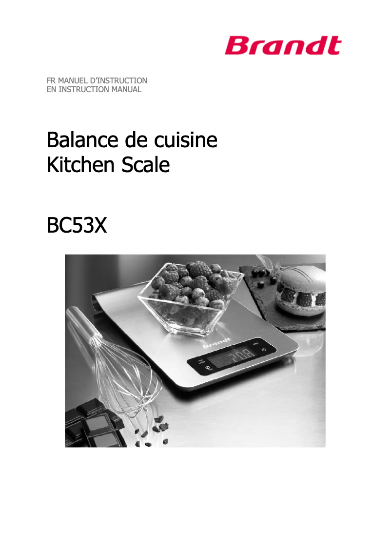 Page n°1 - Manuel utilisateur Brandt BC53X