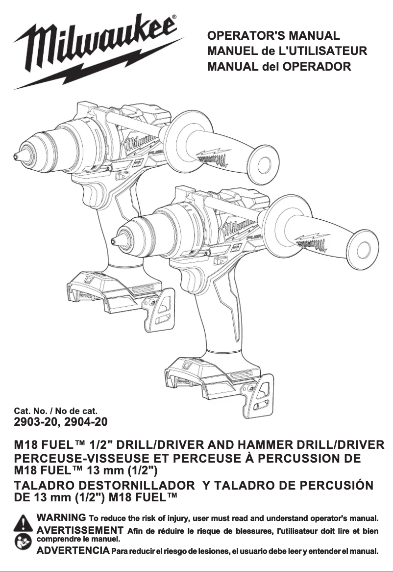Page n°1 - Manuel utilisateur Milwaukee M18 Fuel 2903-22