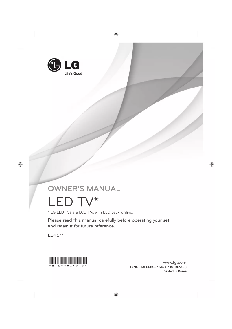 Page n°1 - Manuel utilisateur LG 24LB450B