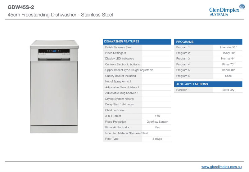 Image de la première page du manuel de l'appareil GDW45S-2