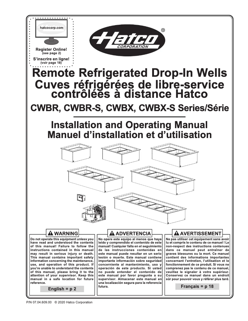Page 1 de la notice Manuel utilisateur Hatco CWBX-3