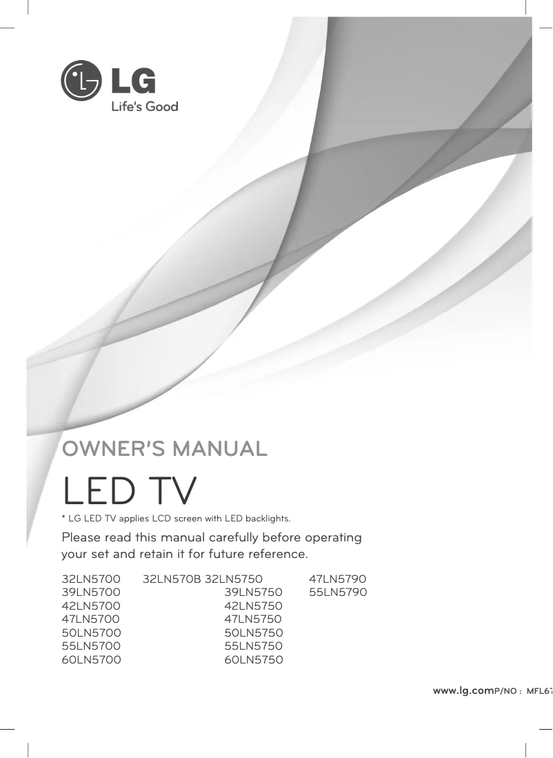 Page n°1 - Manuel utilisateur LG 32LN5700
