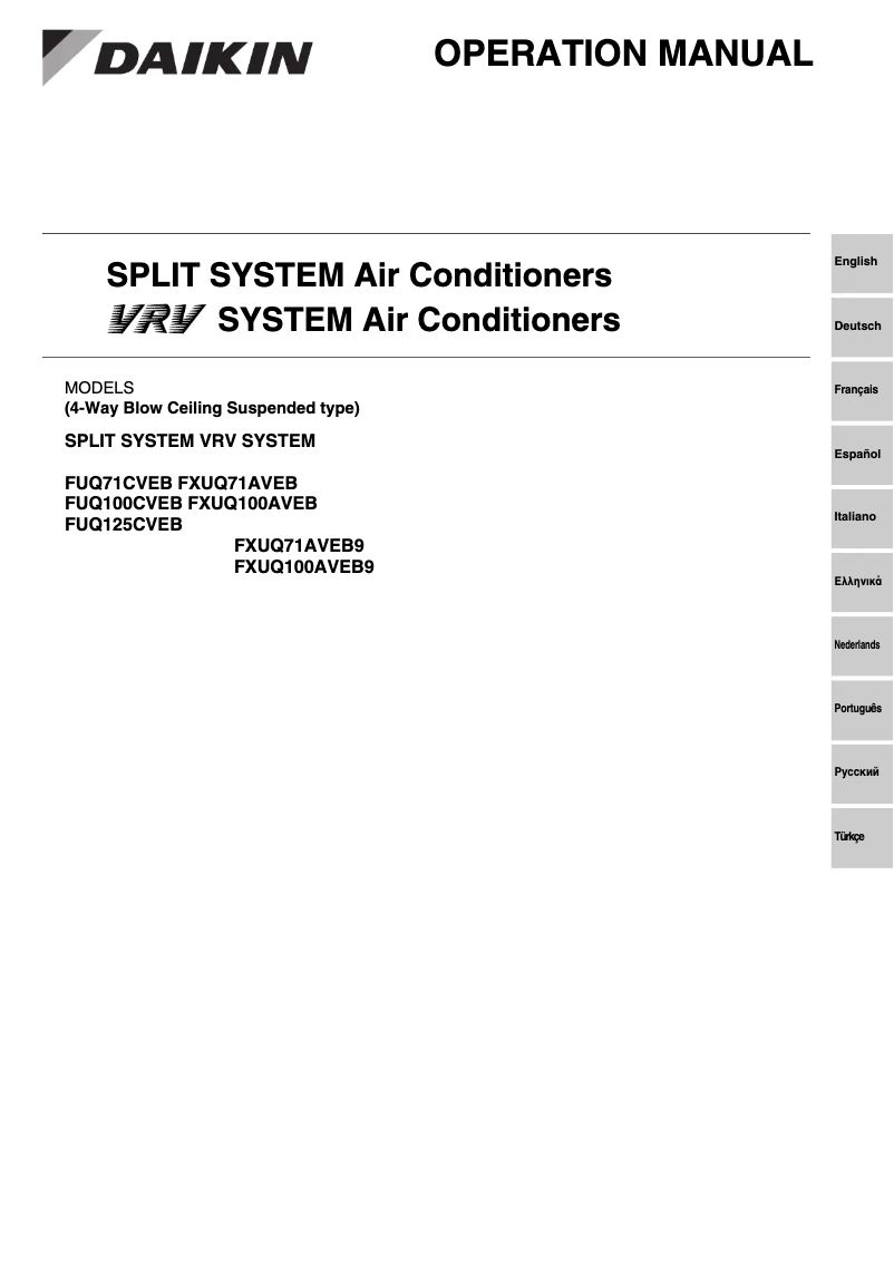 Página 1 del manual Manual de usuario Daikin FUQ71CVEB